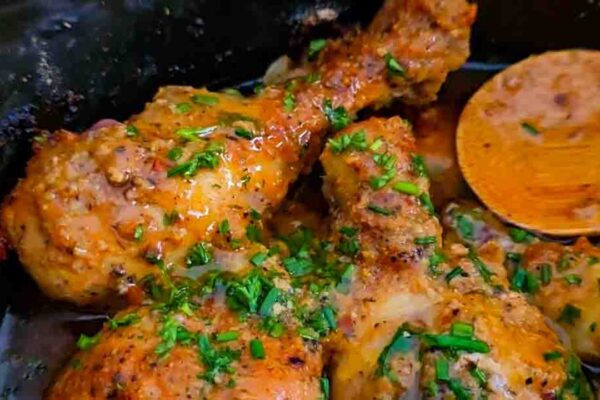 Crockpot Cowboy Butter Chicken Drumsticks, homemade and freshly served
