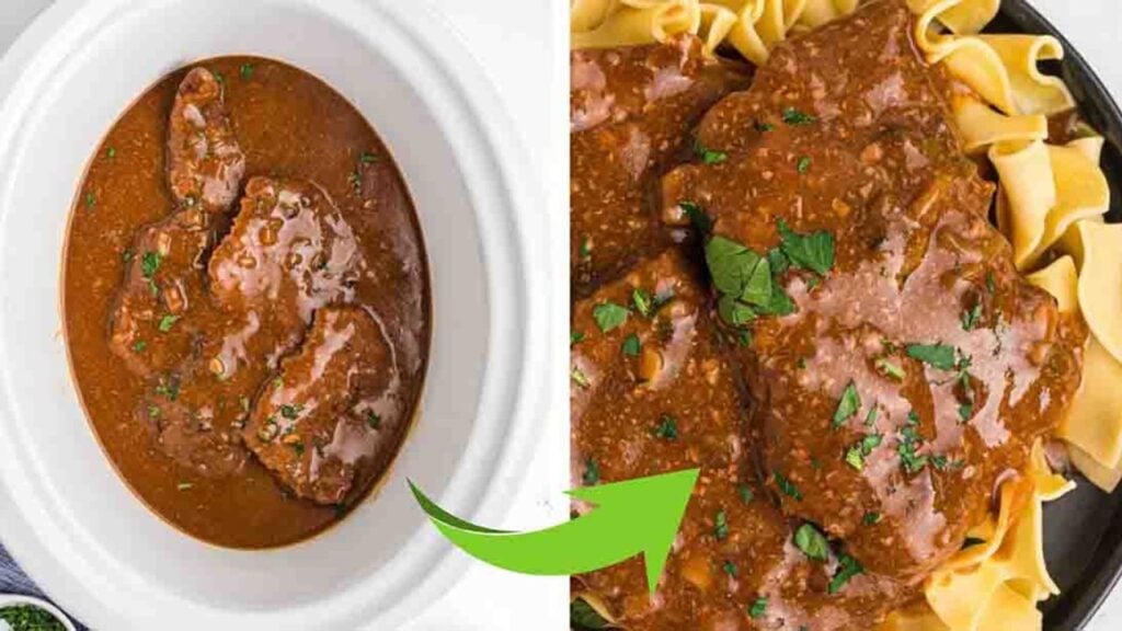Crockpot Melt-In-Your-Mouth Cube Steak, homemade and freshly served
