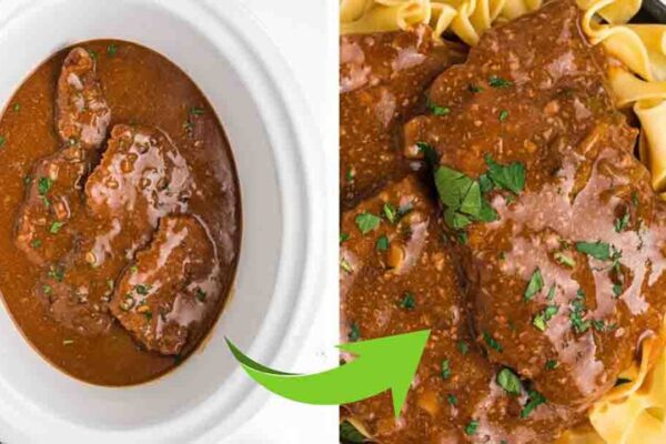 Crockpot Melt-In-Your-Mouth Cube Steak, homemade and freshly served