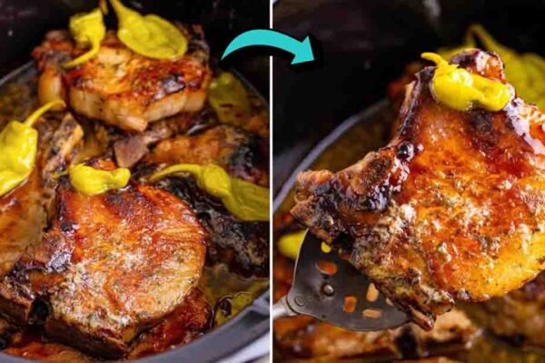 Crockpot Mississippi Pork Chops, homemade and freshly served
