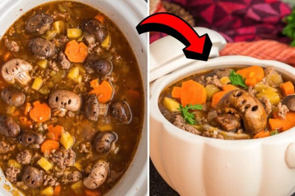 Crockpot Witch’s Brew Stew, homemade and freshly served