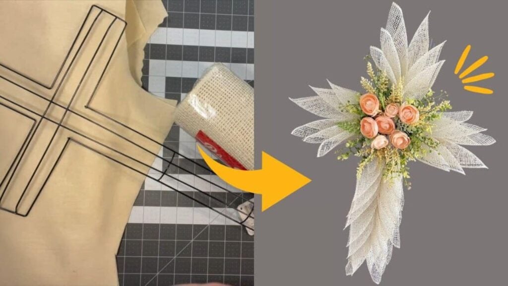 Finished a Cross Wreath, a completed DIY project
