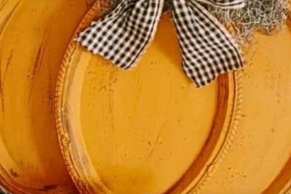 Cute Pumpkin Made Out of Dollar Tree Platters