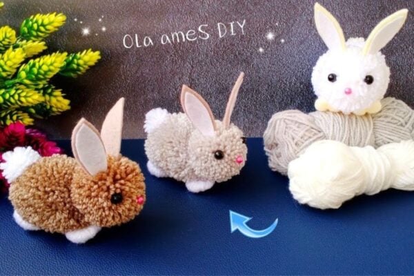 Finished Cute Woolen Bunny DIY, a completed DIY project