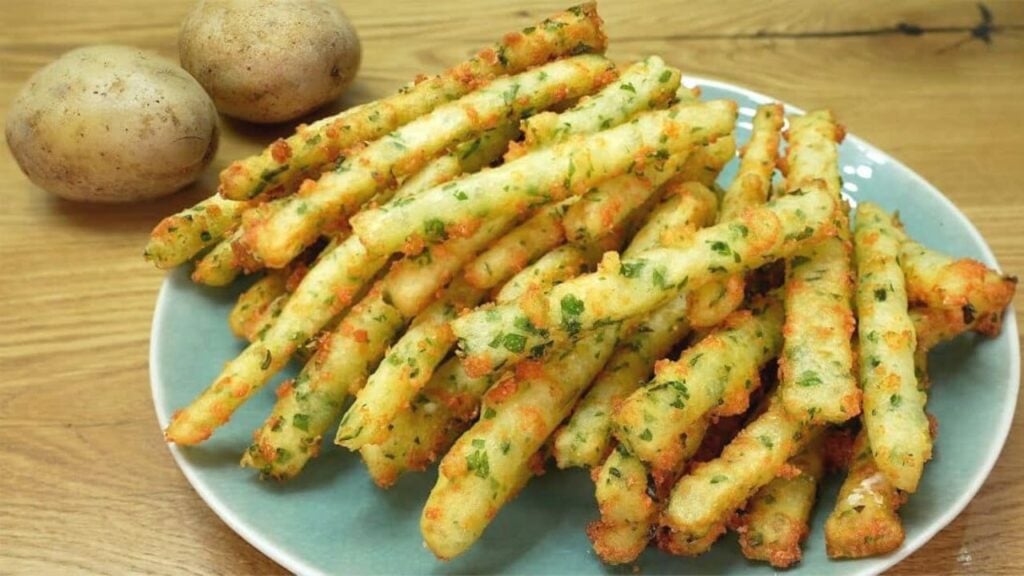 Delicious and Crispy Potato Sticks, homemade and freshly served