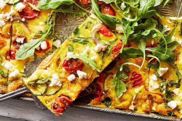 Delicious Breakfast Sheet Pan Eggs, homemade and freshly served