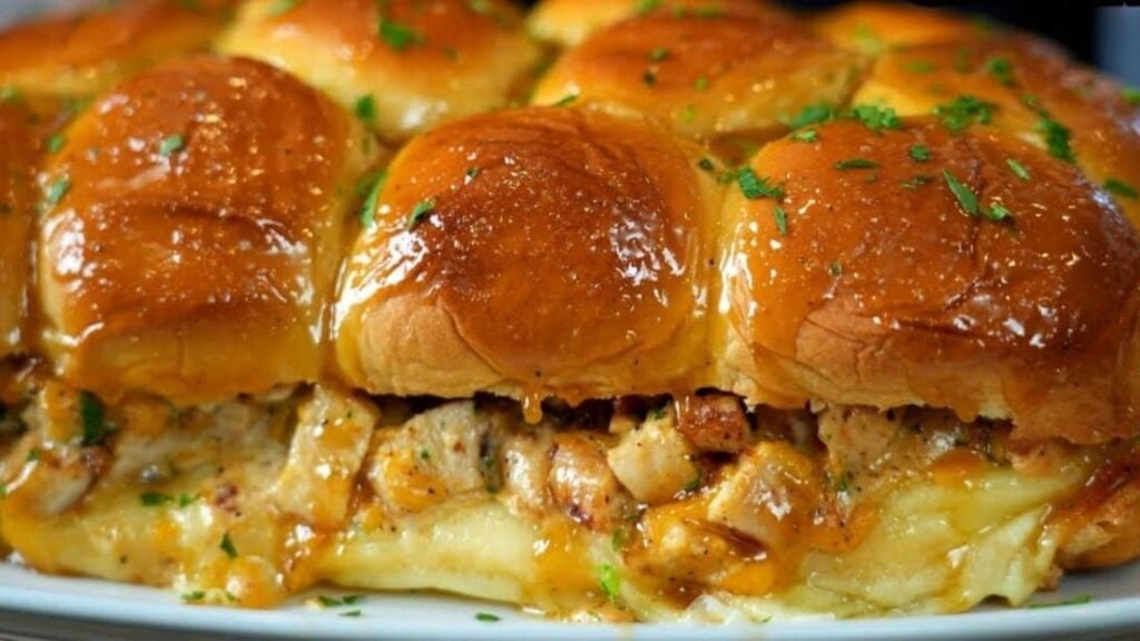 Delicious Chicken Bacon Ranch Sliders, homemade and freshly served