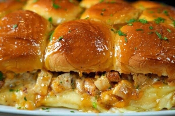 Delicious Chicken Bacon Ranch Sliders, homemade and freshly served