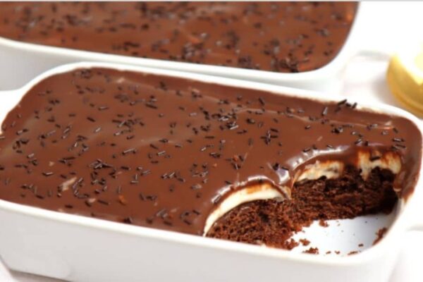 Delicious Chocolate Brownie Dessert, homemade and freshly served