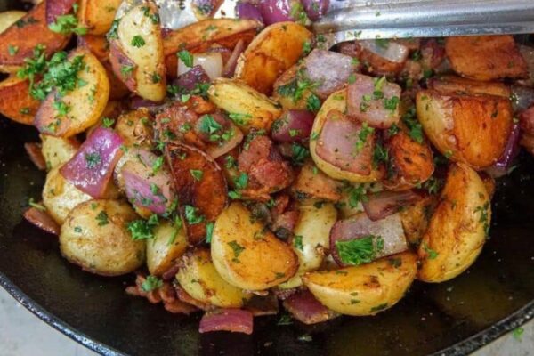 Delicious Pan Fried Potatoes, homemade and freshly served