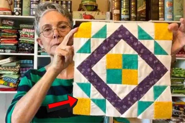 Finished Diamond Point Quilt Block, a completed DIY project