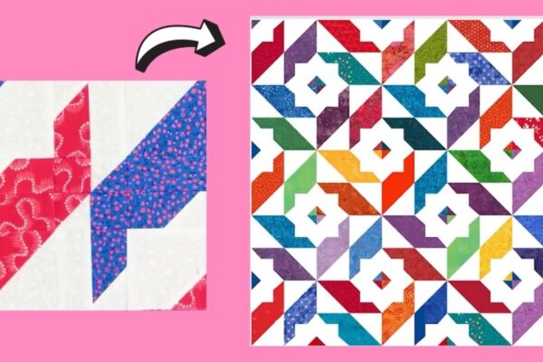 Finished Disappearing Harlequin Windcatcher Quilt, a completed DIY project
