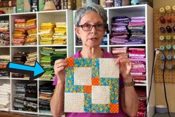 Finished Disappearing Nine Square Quilt Block, a completed DIY project