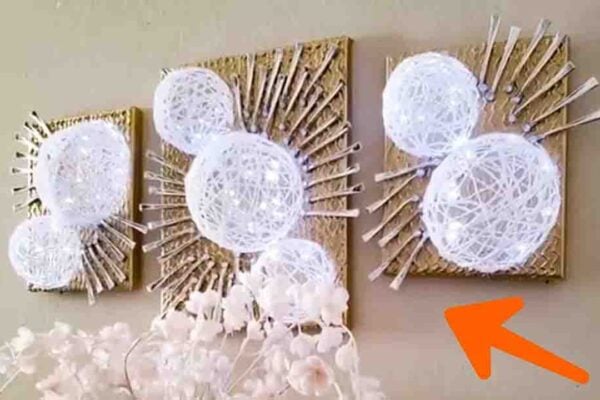 Finished DIY 3D Yarn Wall Decor, a completed DIY project