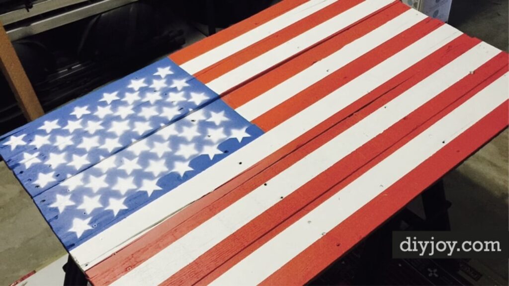 Finished American Flag Pallet DIY, a completed DIY project
