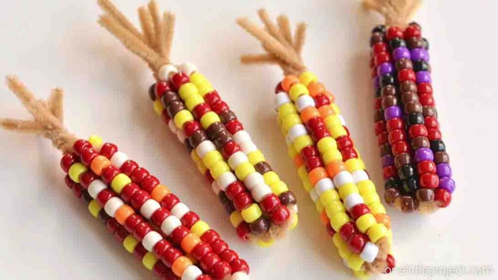 DIY Beaded Pipe Cleaner Corn Decor, homemade and freshly served