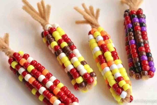 DIY Beaded Pipe Cleaner Corn Decor, homemade and freshly served