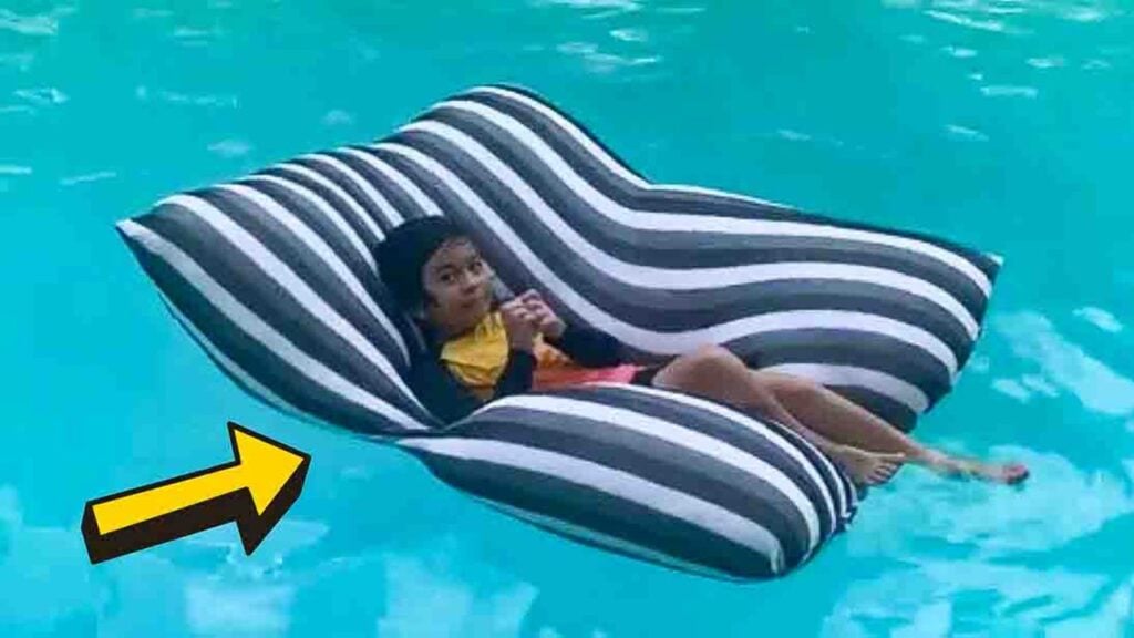 Finished DIY Bean Bag Pool Float, a completed DIY project