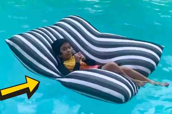 Finished DIY Bean Bag Pool Float, a completed DIY project
