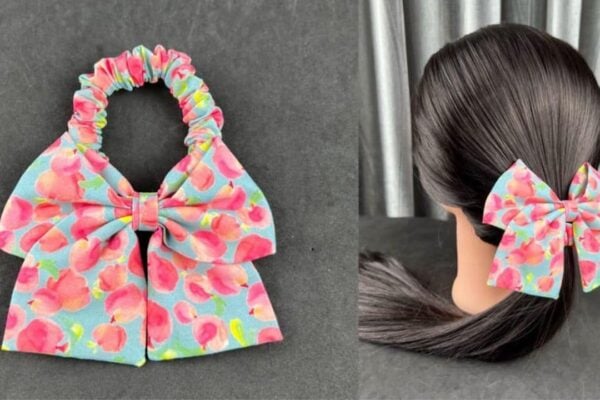 Finished DIY Bow Scrunchie, a completed DIY project