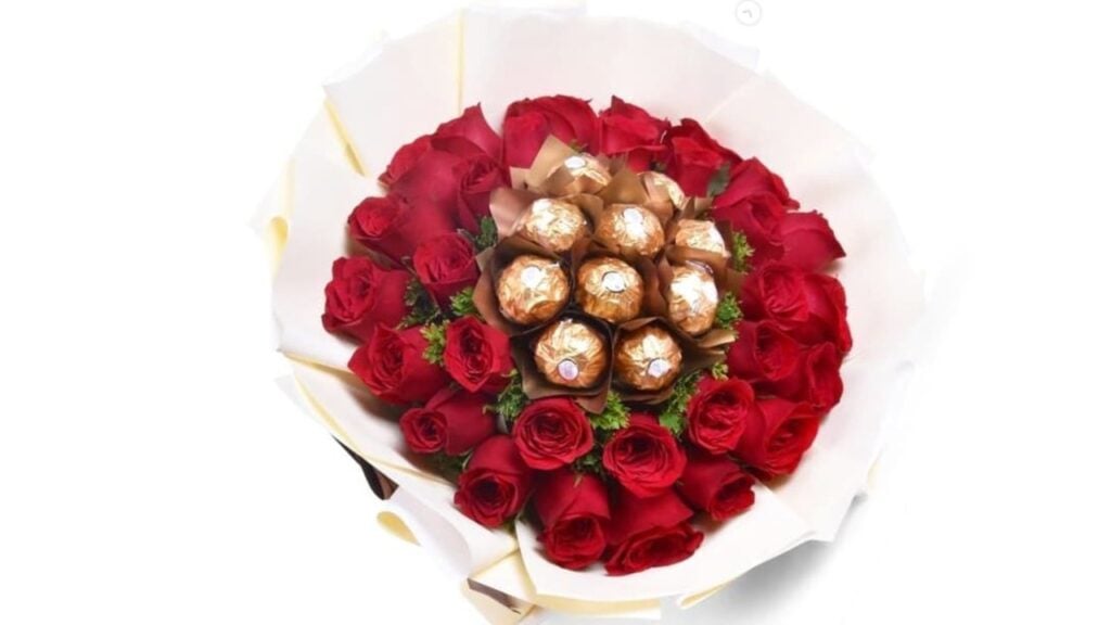 Finished DIY Chocolate Valentines Bouquet, a completed DIY project