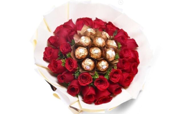 Finished DIY Chocolate Valentines Bouquet, a completed DIY project