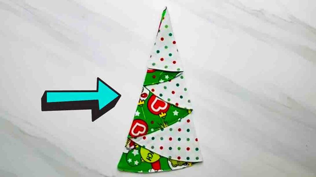 Finished DIY Reusable Christmas Tree Fabric Napkin, a completed DIY project