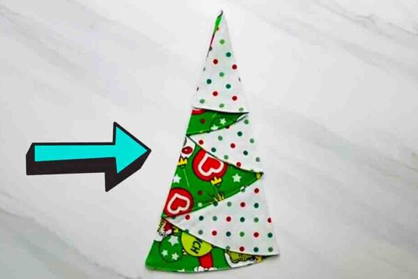 Finished DIY Reusable Christmas Tree Fabric Napkin, a completed DIY project