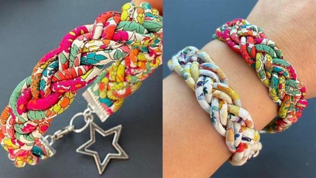 Finished DIY Chunky Statement Liberty Braid Bracelet, a completed DIY project