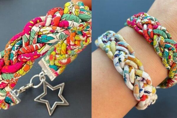 Finished DIY Chunky Statement Liberty Braid Bracelet, a completed DIY project
