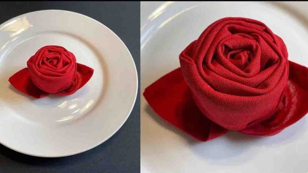 Finished A Cloth Napkin Rose, a completed DIY project
