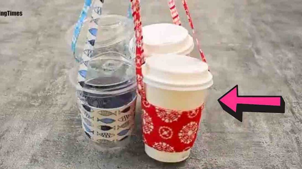 Finished DIY Coffee Sleeve Holder, a completed DIY project