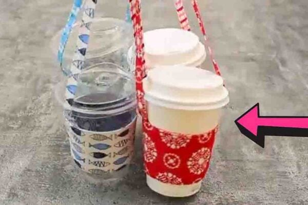 Finished DIY Coffee Sleeve Holder, a completed DIY project