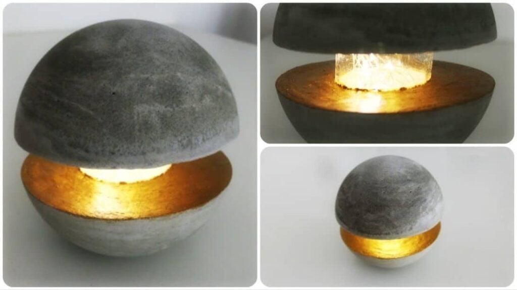 Finished DIY Concrete Lamp, a completed DIY project