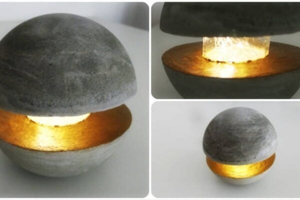 Finished DIY Concrete Lamp, a completed DIY project