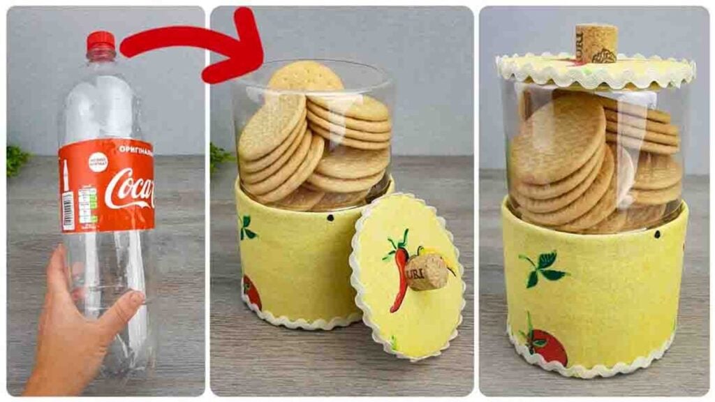 DIY Clear Cookie Container Using A Plastic Bottle, homemade and freshly served