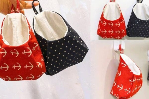 Finished DIY Cute Hanging Storage Bag, a completed DIY project
