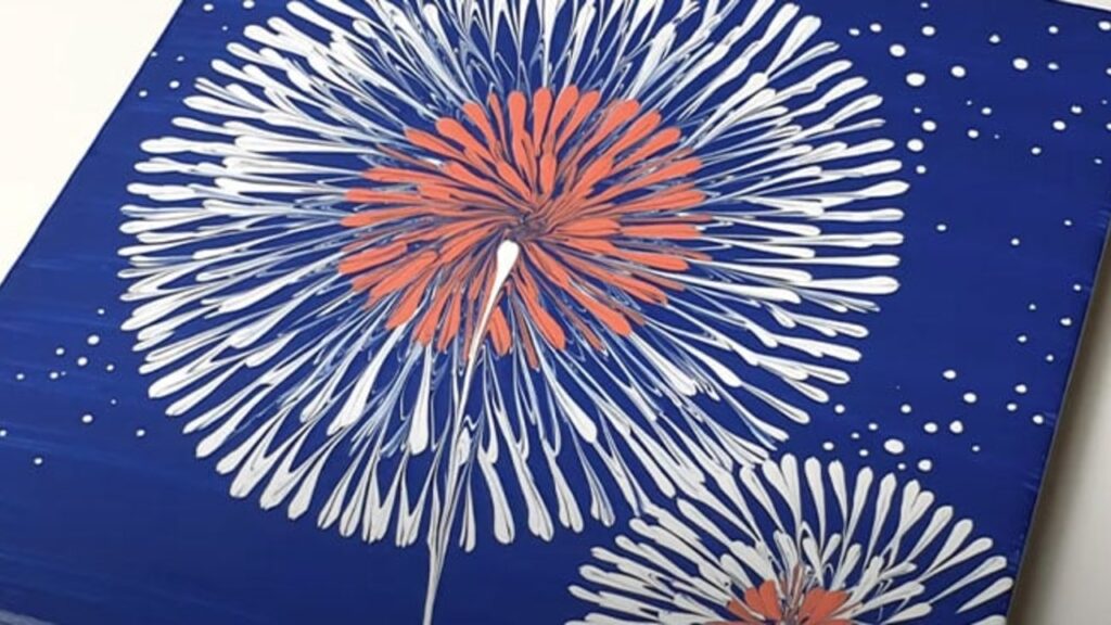 Finished DIY Dandelion Painting Using A Fork, a completed DIY project