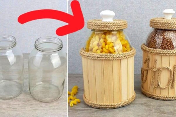 Finished DIY Decorative Glass Jar, a completed DIY project