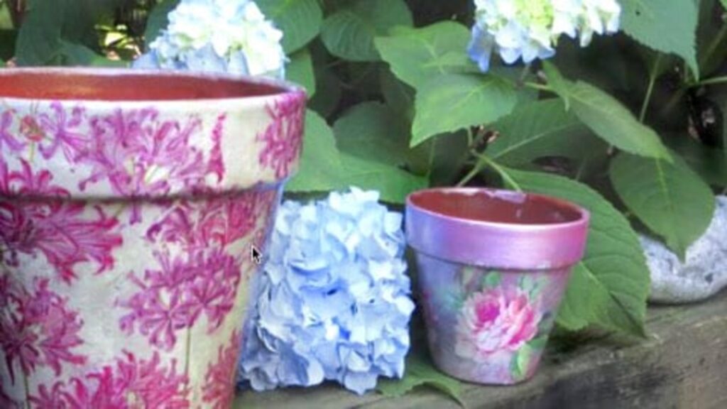 Finished How to Decoupage These Weatherproof Clay Pots, a completed DIY project