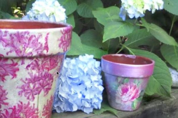 Finished How to Decoupage These Weatherproof Clay Pots, a completed DIY project
