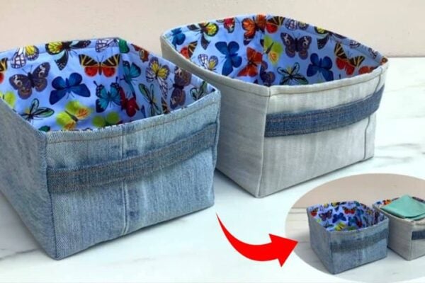 Finished DIY Denim Box, a completed DIY project
