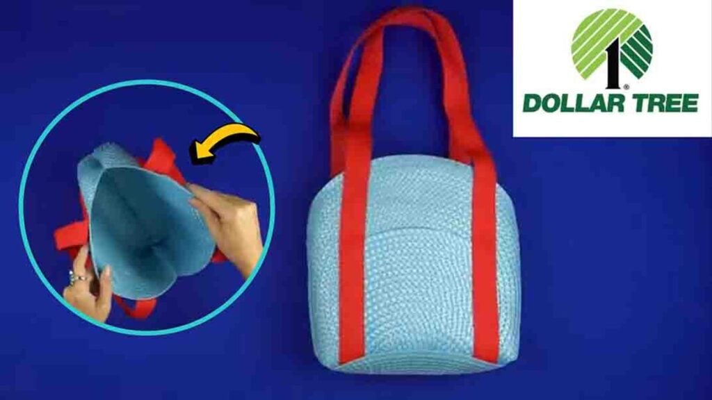 Finished DIY Bag Using Dollar Tree Round Placemats, a completed DIY project