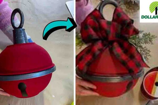 Finished DIY Dollar Tree Large Christmas Bell, a completed DIY project