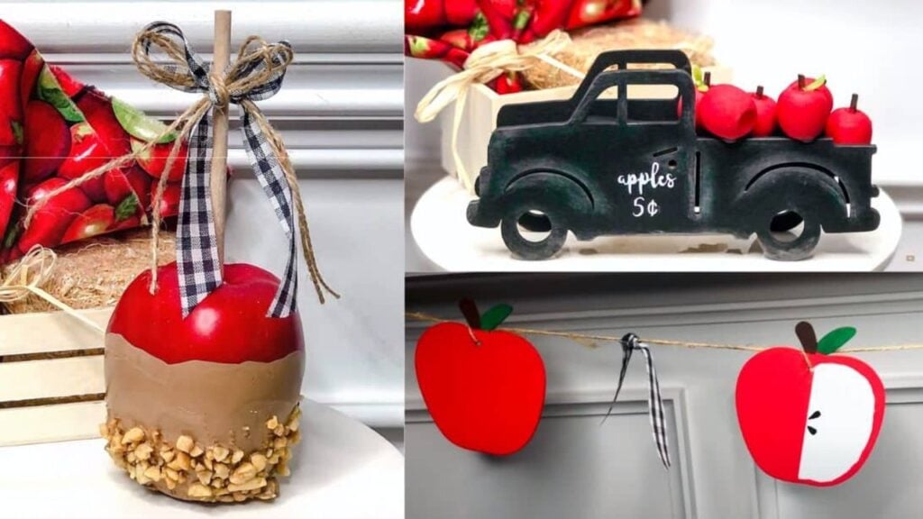 DIY Dollar Tree Fall Apple Home Decor, homemade and freshly served