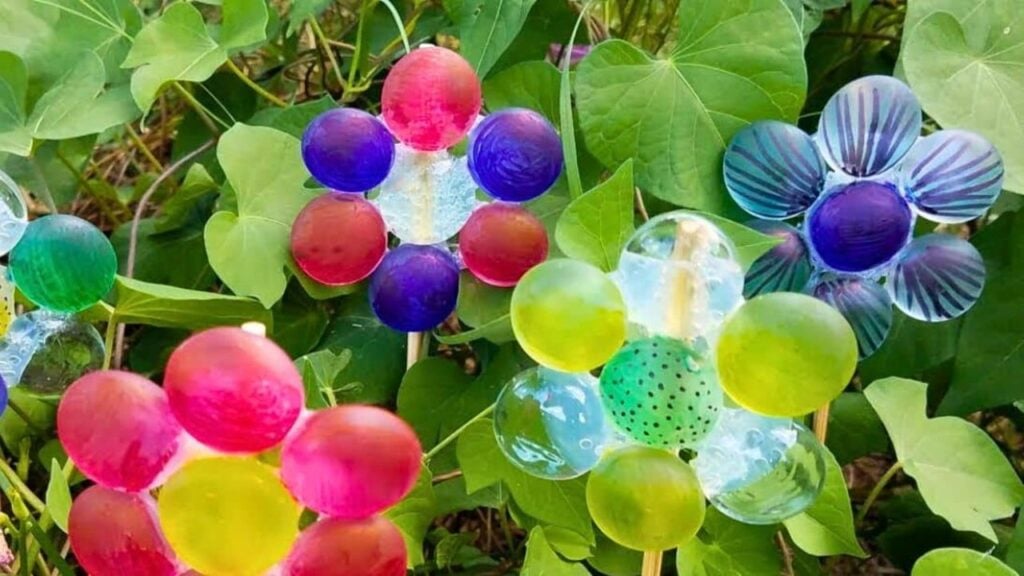 Finished DIY Dollar Tree Glass Bead Flowers, a completed DIY project