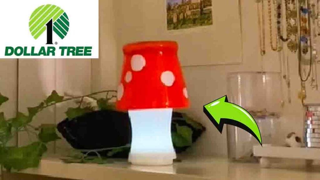Finished DIY Dollar Tree Mushroom Lamp, a completed DIY project