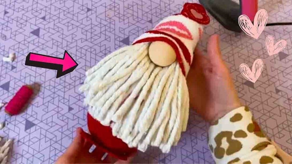 Finished DIY Dollar Tree Sock Gnome for Valentine’s, a completed DIY project