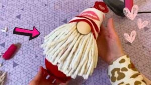 Finished DIY Dollar Tree Sock Gnome for Valentine’s, a completed DIY project
