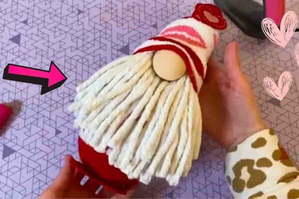 Finished DIY Dollar Tree Sock Gnome for Valentine’s, a completed DIY project